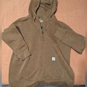 Brown Carhartt half zip hoodie XL